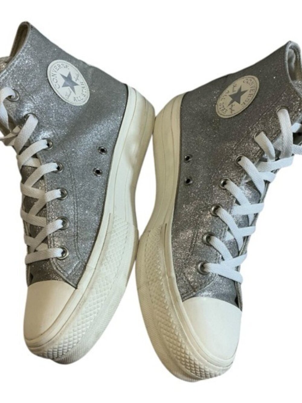 Converse Chuck Taylor All Star Glitter High Tops Platform Women’s Sneaker Size 9 - Picture 8 of 9